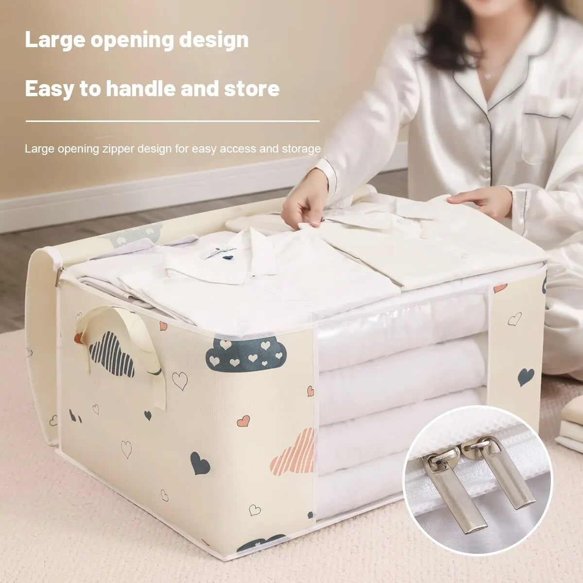 Large Zippered Blanket Storage Bag