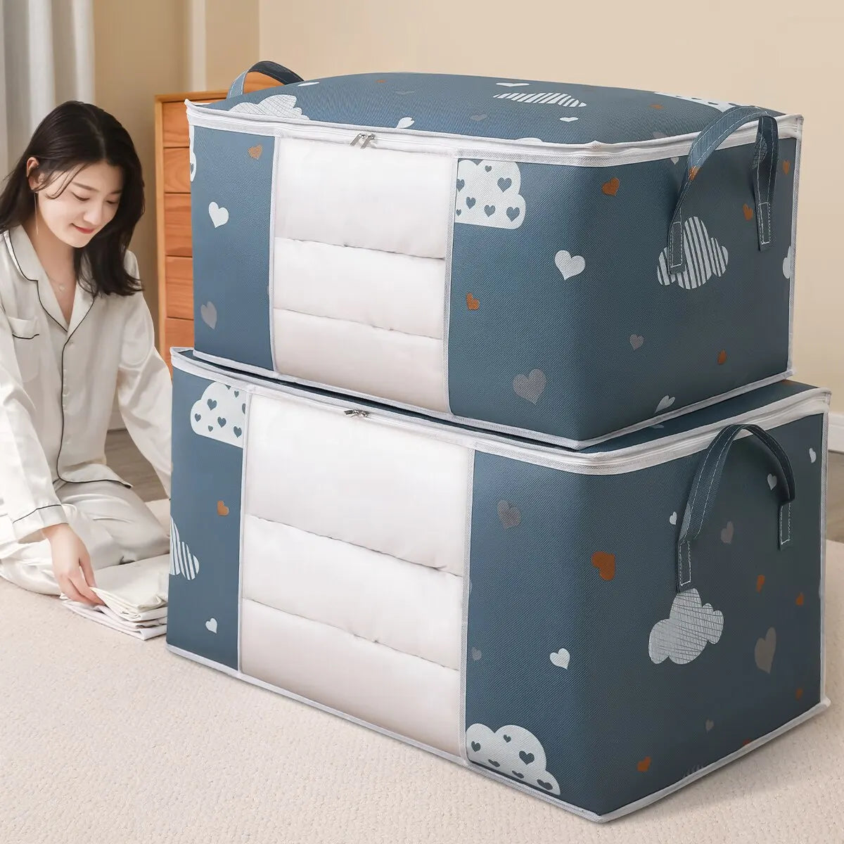 Large Zippered Blanket Storage Bag